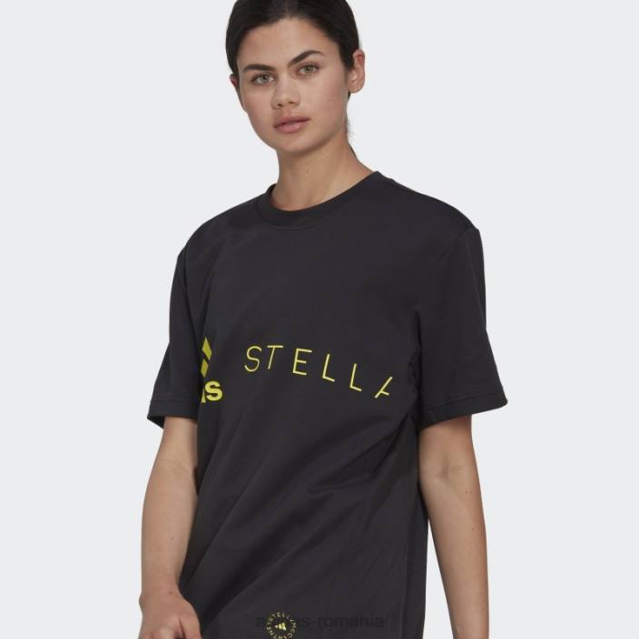 Adidas tricou cu logo negru hot by stella mccartney unisex negru/galben șoc 2JBN22975