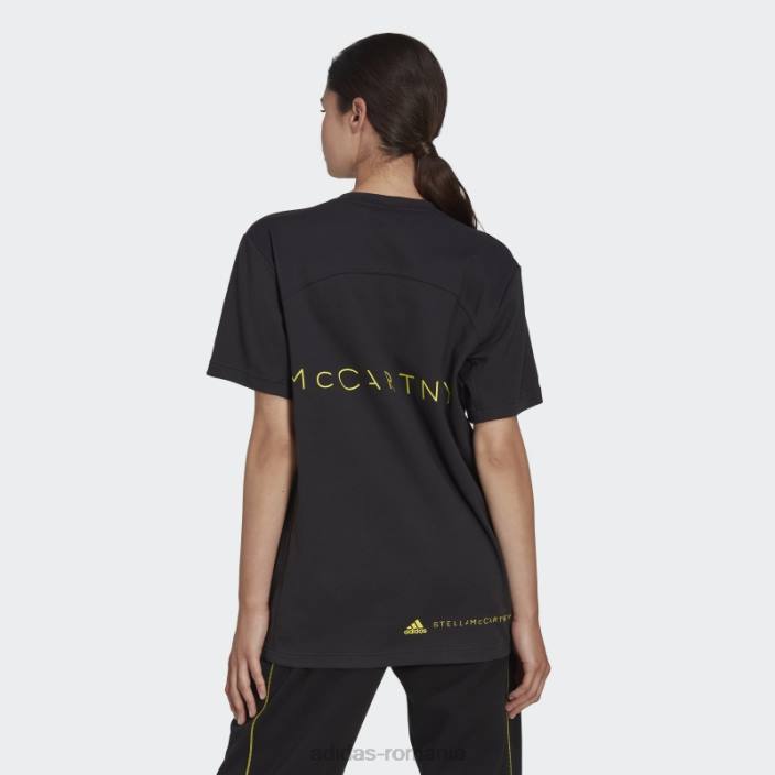 Adidas tricou cu logo negru hot by stella mccartney unisex negru/galben șoc 2JBN22975
