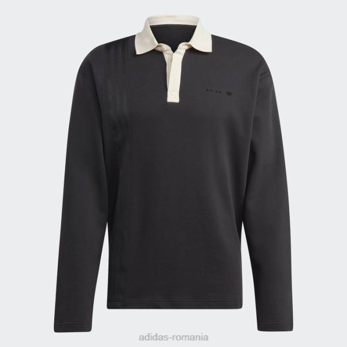Adidas tricou rugby cu mânecă lungă rifta metro negru fierbinte unisex negru 2JBN14467