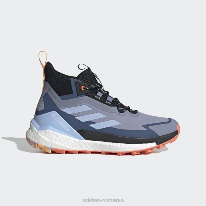 Adidas argintiu violet terrex free hiker pantofi de drumeție gore-tex 2.0 unisex argintiu violet/albastru zori/negru 2JBN12376
