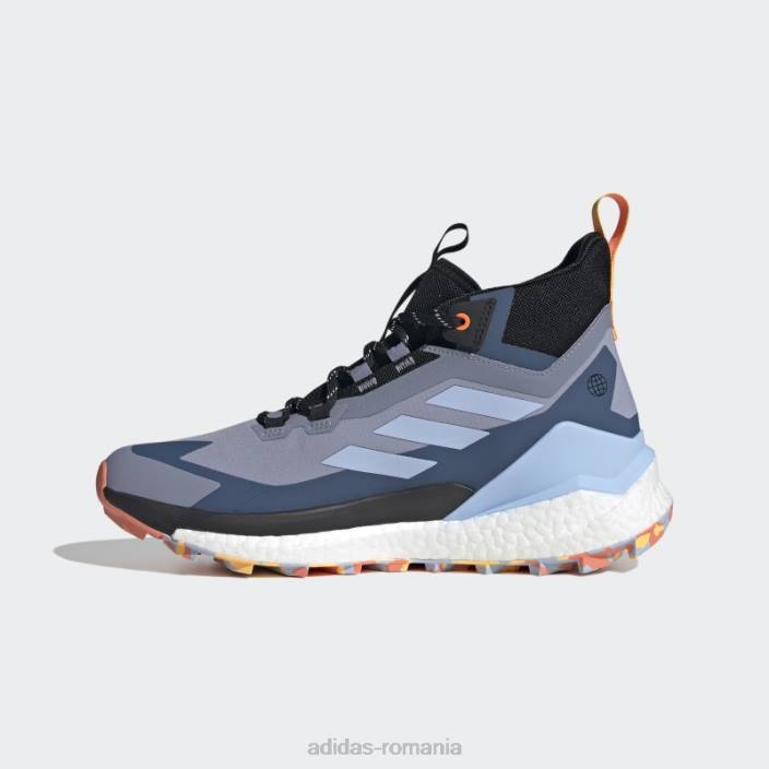 Adidas argintiu violet terrex free hiker pantofi de drumeție gore-tex 2.0 unisex argintiu violet/albastru zori/negru 2JBN12376