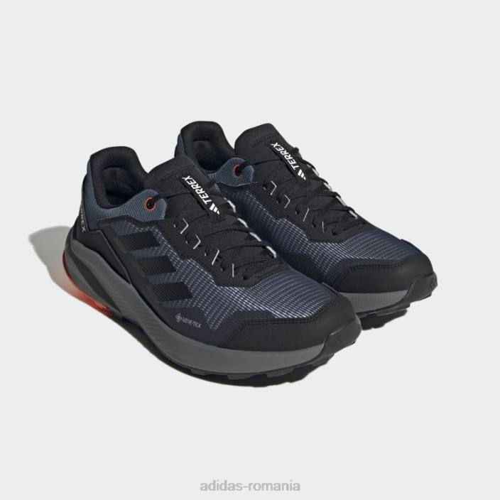 Adidas pantofi de alergare pe trail din oțel terrex trail rider gore-tex unisex otel/negru/portocaliu 2JBN12299
