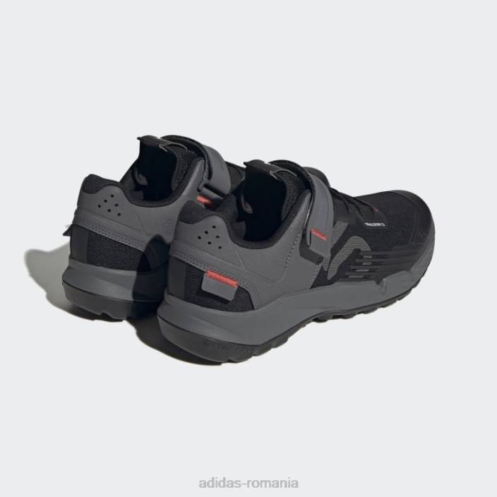 Adidas pantofi gri 5.10 trailcross cu clips pentru ciclism montan unisex negru/gri/rosu 2JBN12782