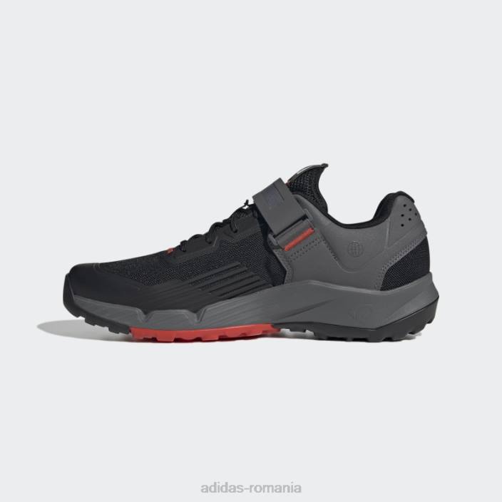 Adidas pantofi gri 5.10 trailcross cu clips pentru ciclism montan unisex negru/gri/rosu 2JBN12782