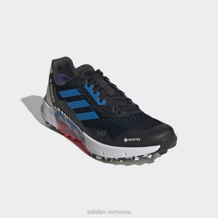 Adidas pantofi negri terrex agravic flow 2.0 gore-tex trail running unisex negru/albastru rush/turbo 2JBN12923