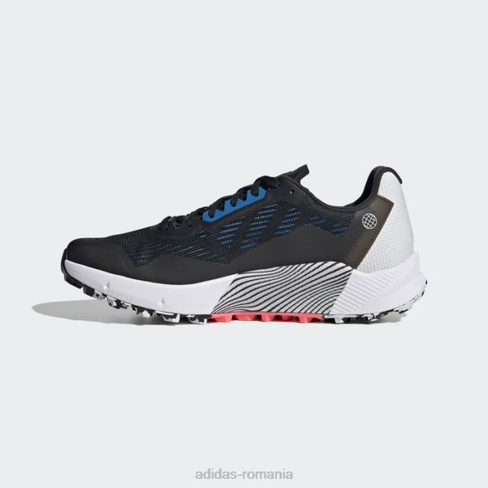 Adidas pantofi negri terrex agravic flow 2.0 gore-tex trail running unisex negru/albastru rush/turbo 2JBN12923