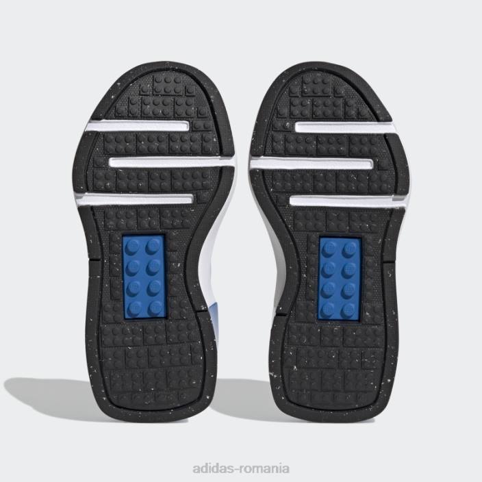 Adidas alb fierbinte x lego tech rnr pantofi cu dantelă elastică și cu curele de sus unisex alb/albastru șoc 2JBN3494