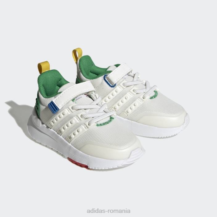 Adidas alb x lego racer tr21 dantelă elastică și pantofi cu curea superioară la modă unisex alb/verde 2JBN17754