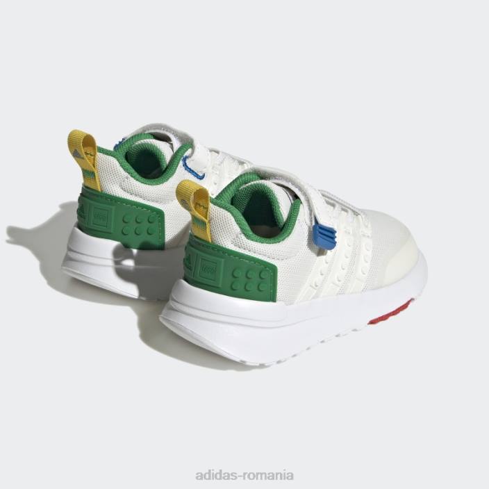 Adidas alb x lego racer tr21 dantelă elastică și pantofi cu curea superioară la modă unisex alb/verde 2JBN17754