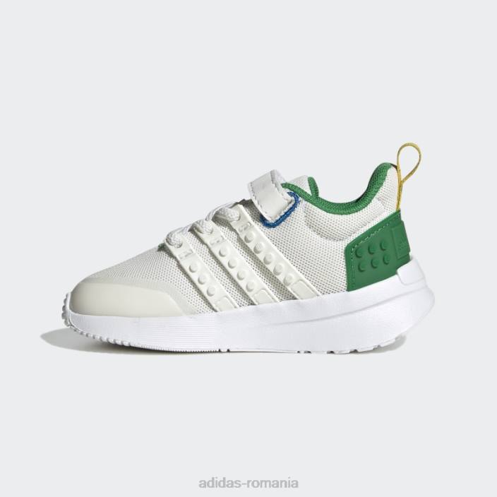 Adidas alb x lego racer tr21 dantelă elastică și pantofi cu curea superioară la modă unisex alb/verde 2JBN17754