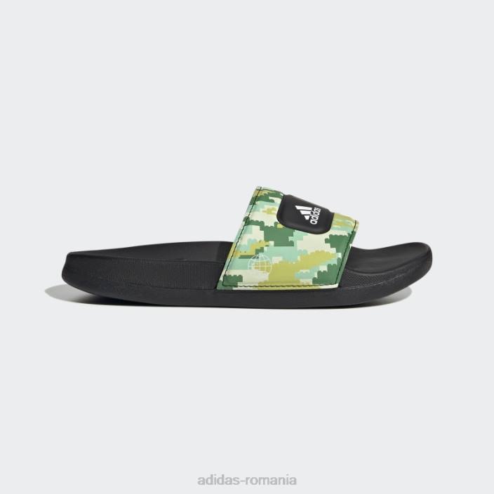 Adidas diapozitive adilette x lego black hot unisex strălucire neagră/albă/verde 2JBN11288