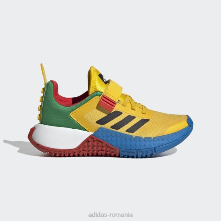 Adidas dna x lego pantofi cu dantela elastica si cu curea de sus hot eqt yellow unisex eqt galben/negru/albastru șoc 2JBN17796