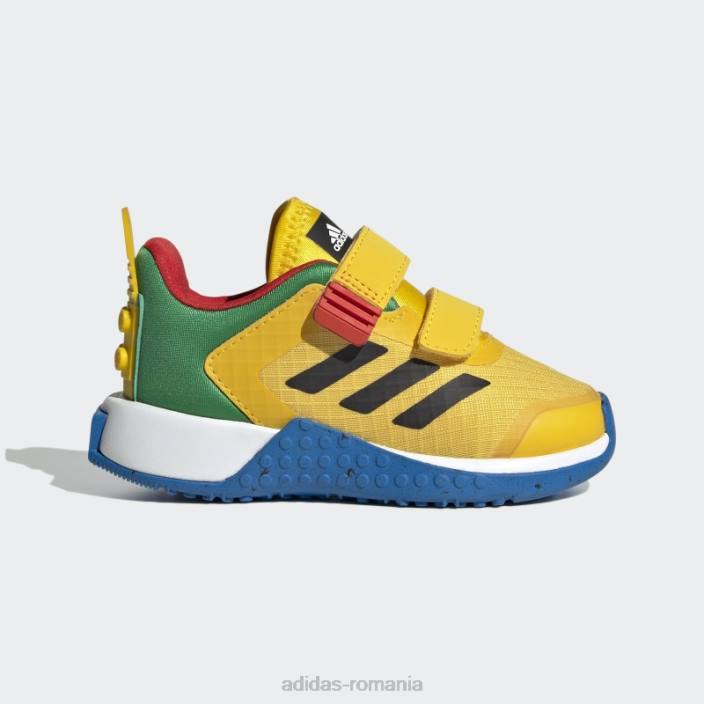 Adidas eqt yellow dna x lego pantofi cu cârlig și buclă cu două curele de modă unisex eqt galben/negru/albastru șoc 2JBN11118
