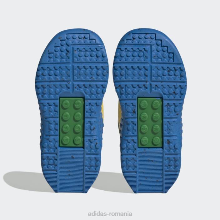 Adidas eqt yellow dna x lego pantofi cu cârlig și buclă cu două curele de modă unisex eqt galben/negru/albastru șoc 2JBN11118