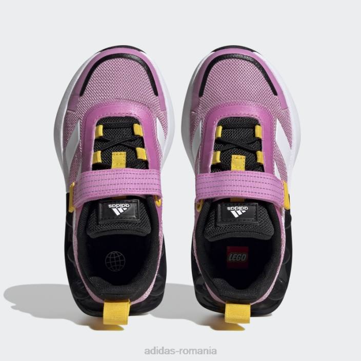 Adidas orchid x lego tech rnr pantofi din dantela elastica si cu bretele de sus unisex orhidee/alb/negru 2JBN11115