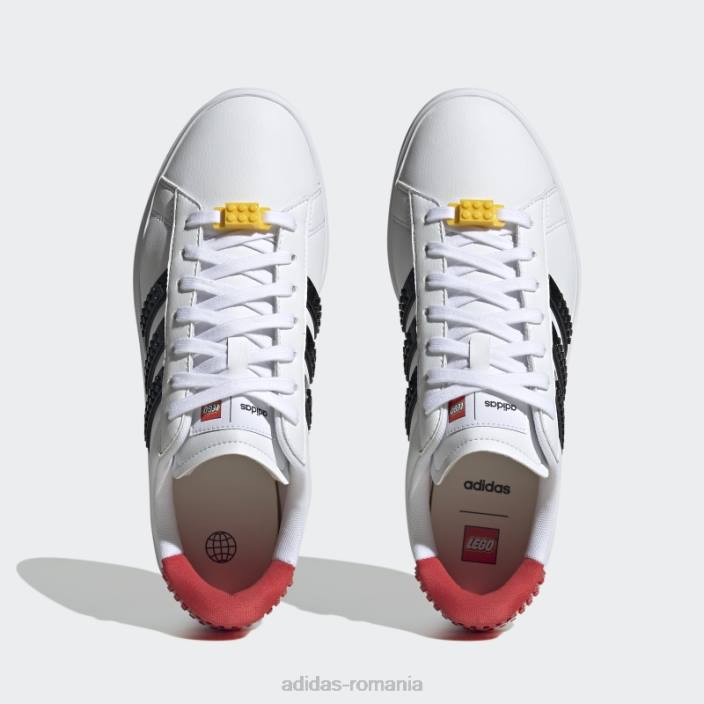 Adidas pantofi albi Grand Court x Lego 2.0 unisex alb/negru/rosu 2JBN4076