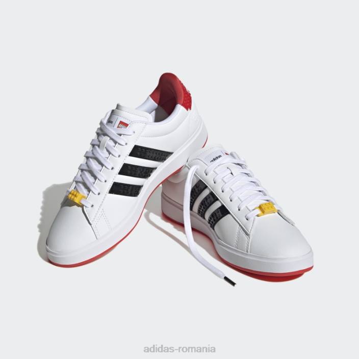 Adidas pantofi albi Grand Court x Lego 2.0 unisex alb/negru/rosu 2JBN4076