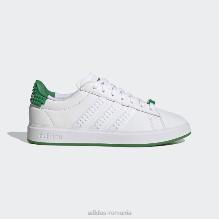 Adidas pantofi albi grand court x lego 2.0 fashion unisex alb/verde 2JBN4515
