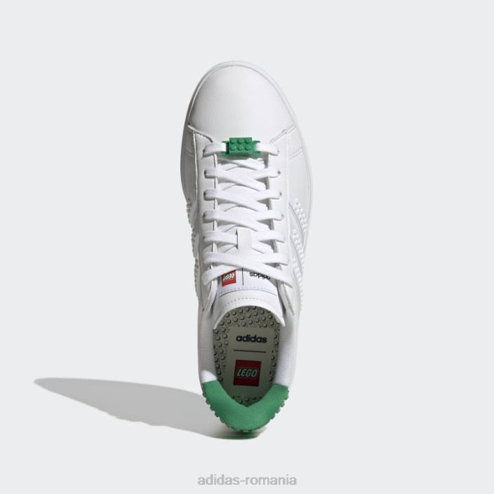 Adidas pantofi albi grand court x lego 2.0 fashion unisex alb/verde 2JBN4515