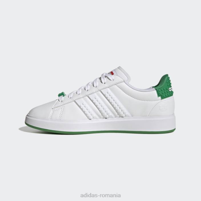 Adidas pantofi albi grand court x lego 2.0 fashion unisex alb/verde 2JBN4515
