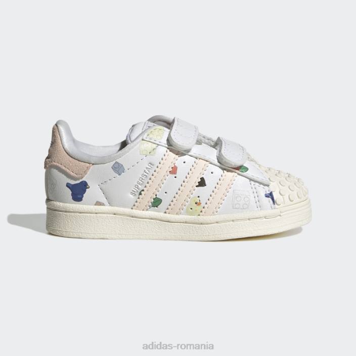 Adidas pantofi albi superstar x lego unisex alb/cuarț 2JBN18027