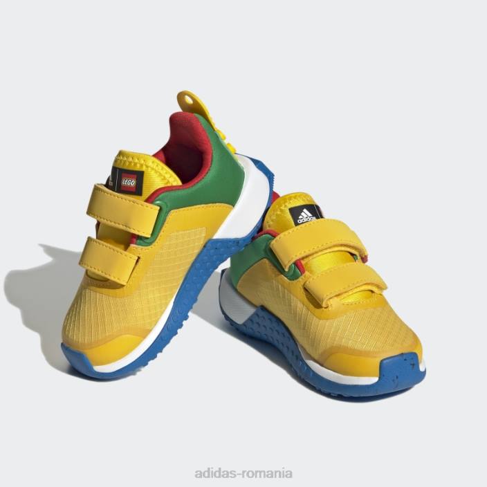 Adidas pantofi cu cârlig și buclă cu două curele dna x lego eqt moda galbenă unisex eqt galben/negru/albastru șoc 2JBN17677