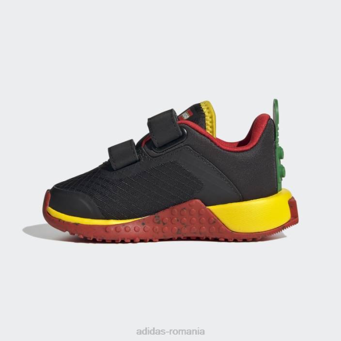 Adidas pantofi cu cârlig și buclă cu două curele dna x lego moda neagră unisex negru/rosu 2JBN11110