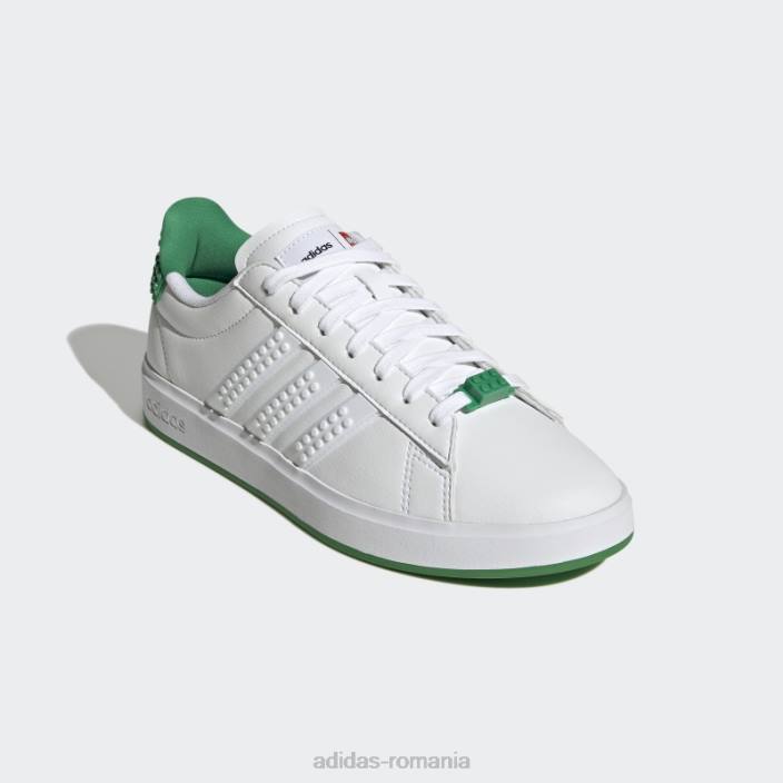 Adidas pantofi grand court x lego 2.0 alb fierbinte unisex alb/verde 2JBN559