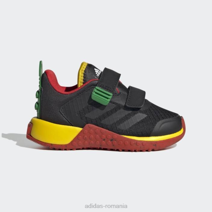 Adidas pantofi negri dna x lego cu două curele cu cârlig și buclă unisex negru/rosu 2JBN17682