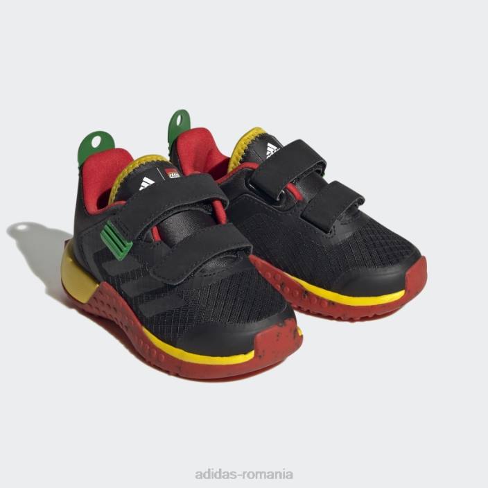 Adidas pantofi negri dna x lego cu două curele cu cârlig și buclă unisex negru/rosu 2JBN17682