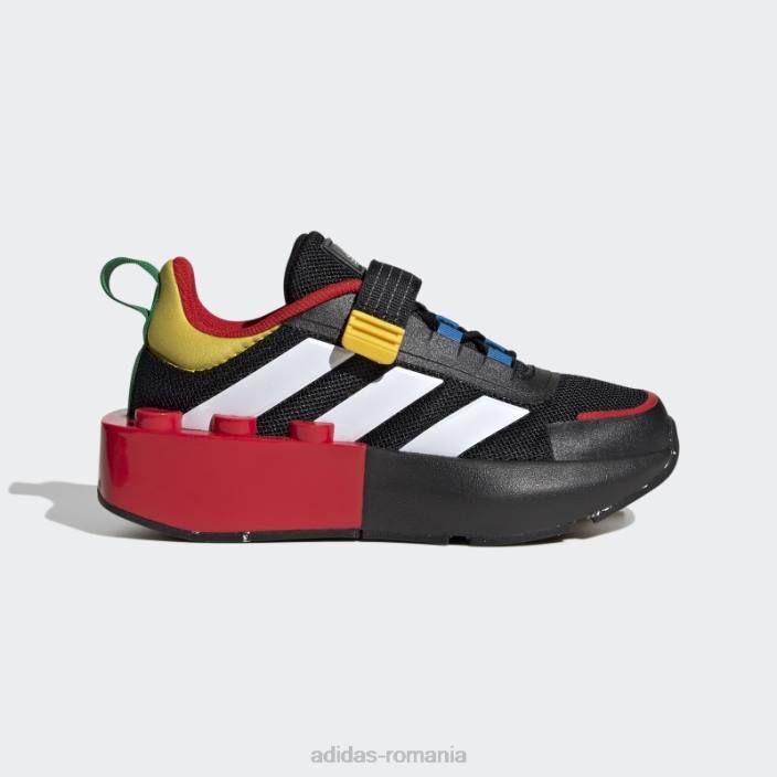 Adidas pantofi negri fashion x lego tech rnr din dantelă elastică și cu curea superioară unisex negru/alb/rosu 2JBN17885