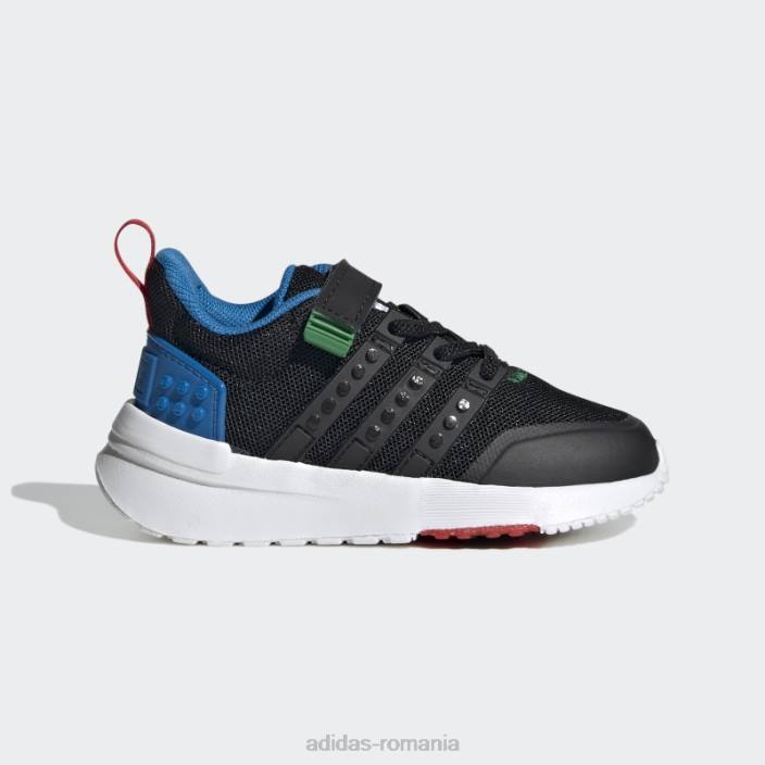 Adidas pantofi negri hot x lego racer tr21 cu dantelă elastică și cu curele superioare unisex negru/albastru șoc 2JBN17751