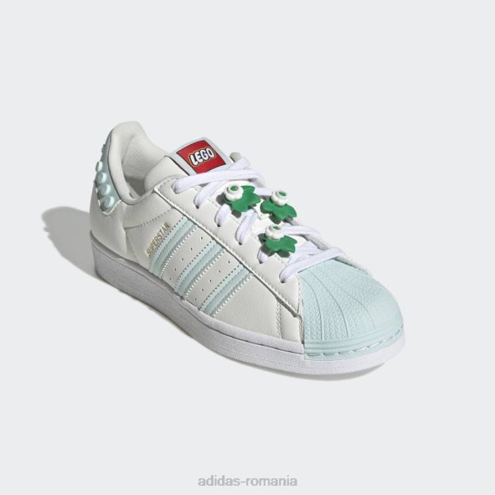 Adidas pantofi superstar x lego albi unisex mentă albă/gheată 2JBN22164