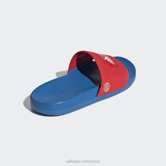 Adidas red adilette comfort x lego slides fashion unisex roșu/alb/albastru șoc 2JBN11419