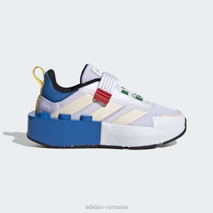 Adidas white hot x lego tech rnr pantofi cu dantelă elastică și cu bretele de sus unisex alb/albastru șoc 2JBN11254