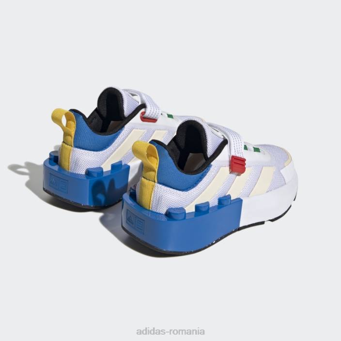 Adidas white hot x lego tech rnr pantofi cu dantelă elastică și cu bretele de sus unisex alb/albastru șoc 2JBN11254