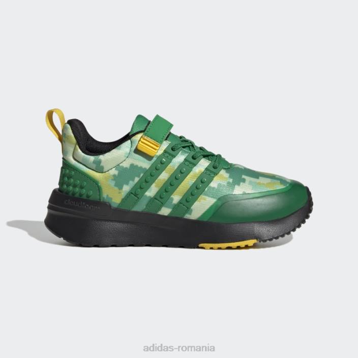 Adidas x lego racer tr21 pantofi cu dantela elastica si cu bretele superioare verzi unisex verde/negru 2JBN11285