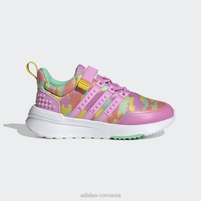 Adidas x lego racer tr21 pantofi cu dantela elastica si cu curea de sus orhidee fierbinte unisex orhidee/eqt galben 2JBN18043