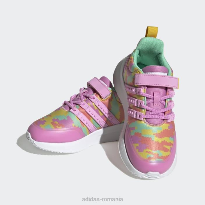 Adidas x lego racer tr21 pantofi cu dantela elastica si cu curea de sus orhidee fierbinte unisex orhidee/eqt galben 2JBN18043