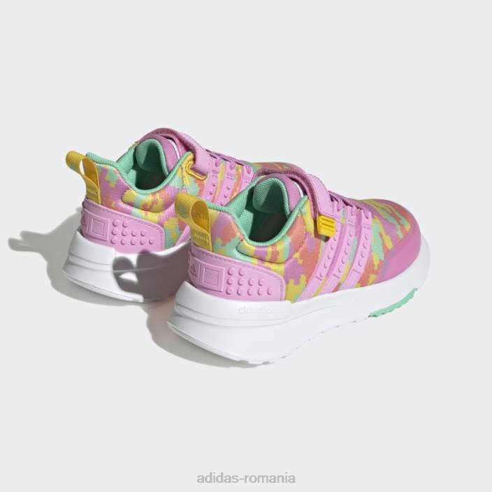 Adidas x lego racer tr21 pantofi cu dantela elastica si cu curea de sus orhidee fierbinte unisex orhidee/eqt galben 2JBN18043