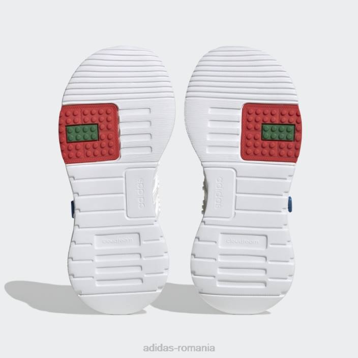Adidas x lego racer tr21 pantofi cu dantela elastica si cu curea superioara moda alb unisex alb/verde 2JBN11095