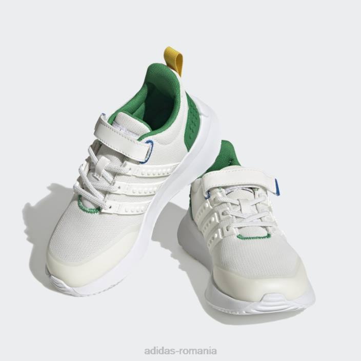 Adidas x lego racer tr21 pantofi cu dantela elastica si cu curea superioara moda alb unisex alb/verde 2JBN11095