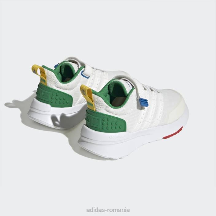 Adidas x lego racer tr21 pantofi cu dantela elastica si cu curea superioara moda alb unisex alb/verde 2JBN11095