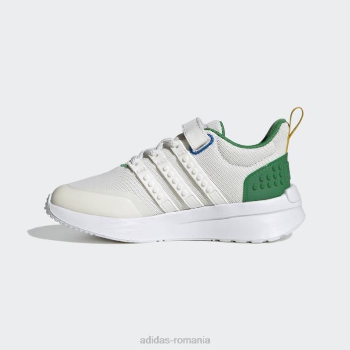 Adidas x lego racer tr21 pantofi cu dantela elastica si cu curea superioara moda alb unisex alb/verde 2JBN11095