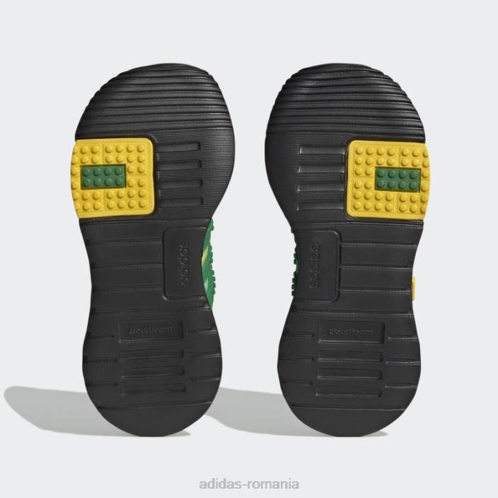 Adidas x lego racer tr21 pantofi cu dantela elastica si cu curea superioara moda verde unisex verde/negru 2JBN18041