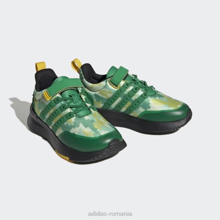 Adidas x lego racer tr21 pantofi cu dantela elastica si cu curea superioara moda verde unisex verde/negru 2JBN18041