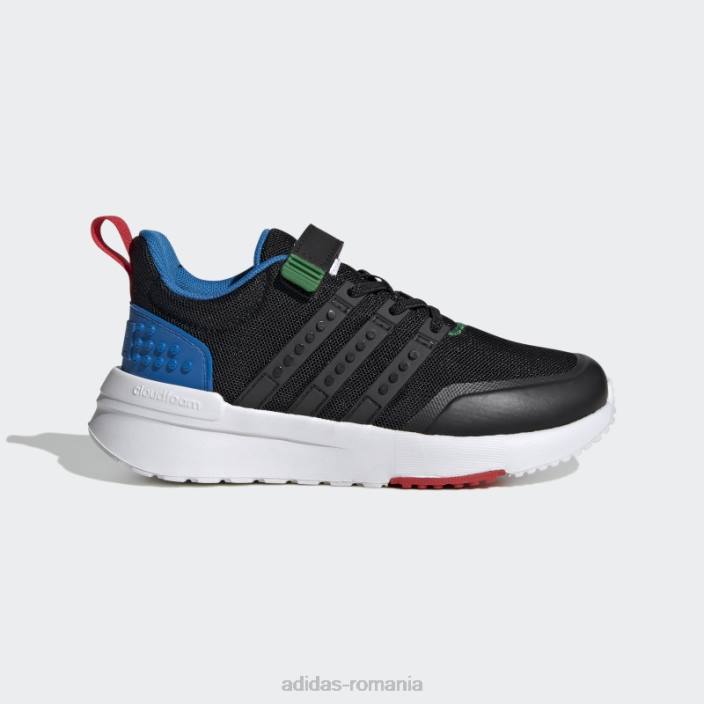 Adidas x lego racer tr21 pantofi cu dantela elastica si cu curea superioara neagra unisex negru/albastru șoc 2JBN17946