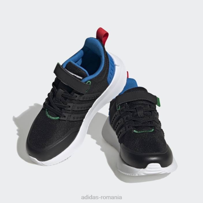 Adidas x lego racer tr21 pantofi cu dantela elastica si cu curea superioara neagra unisex negru/albastru șoc 2JBN17946