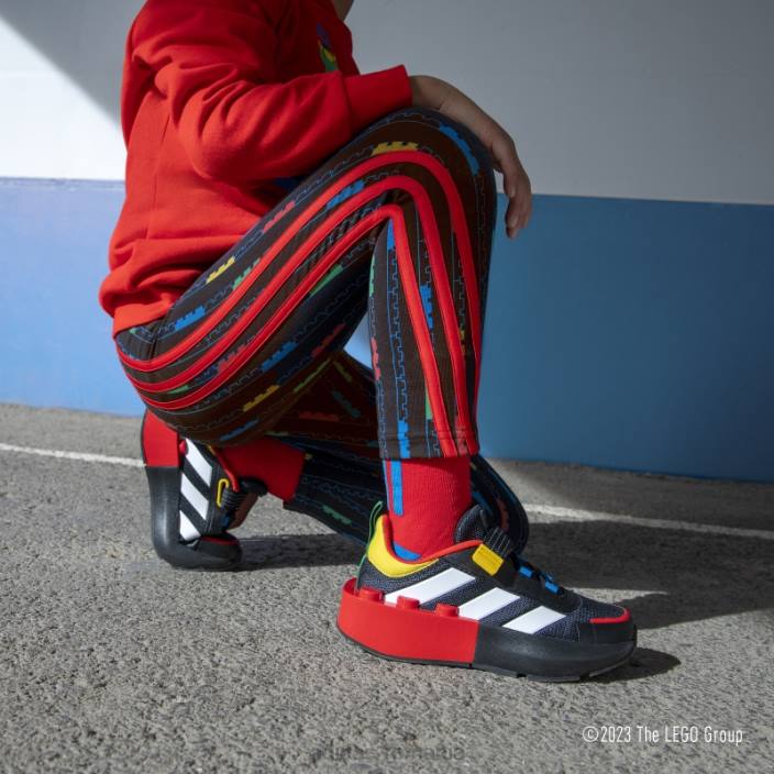 Adidas x lego tech rnr pantofi cu dantela elastica si cu bretele superioare negri unisex negru/alb/rosu 2JBN3509