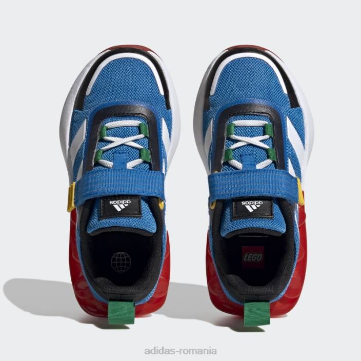 Adidas x lego tech rnr pantofi cu dantela elastica si cu curea de sus hot shock blue unisex soc albastru/alb/rosu 2JBN11106